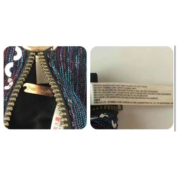 New Free People Coin Purse Key Pouch Black Sequin Zip NWT and NWOT - Picture 5 of 5